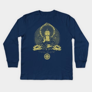 Siddhartha Gautama Buddha Yellow Kids Long Sleeve T-Shirt